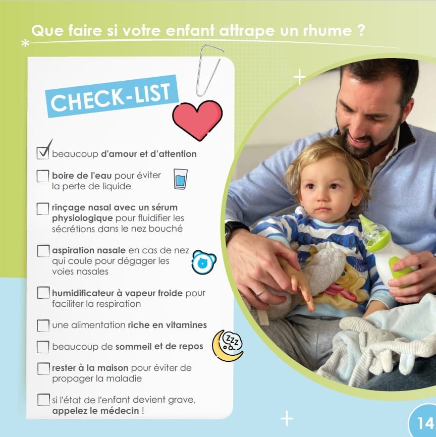 Liste de ce qu'il faut faire si notre enfant a un rhume